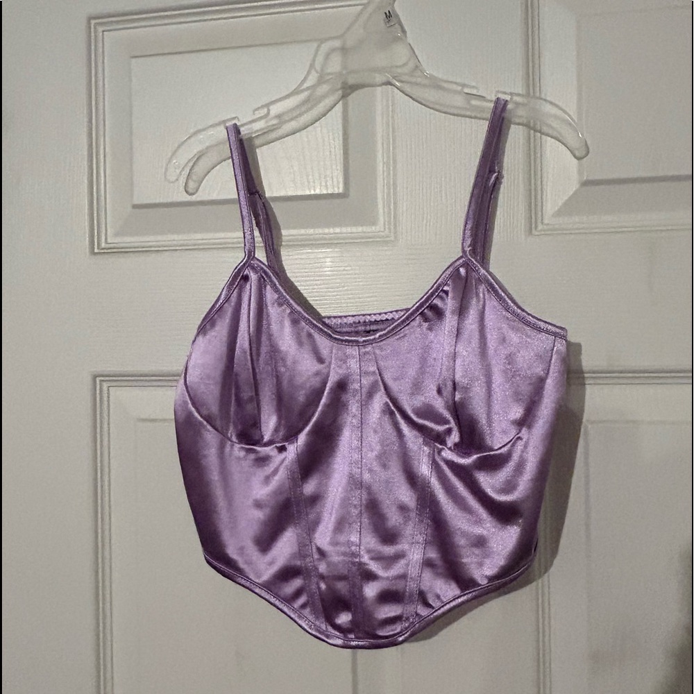 Shein Purple Metallic Corset Top
